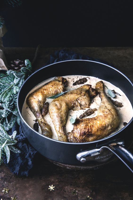 Chicken with morels